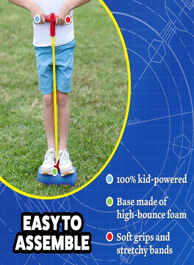 Stomp Rocket Dueling Stomp Hopper - Jump, Bounce & Squeak Foam POGO Jumper for Kids - Toddler Pogo Stick with Soft Grips & Stretchy Bands - STEM Indoor & Outdoor Toys for 3-5 Year Olds - Image 5