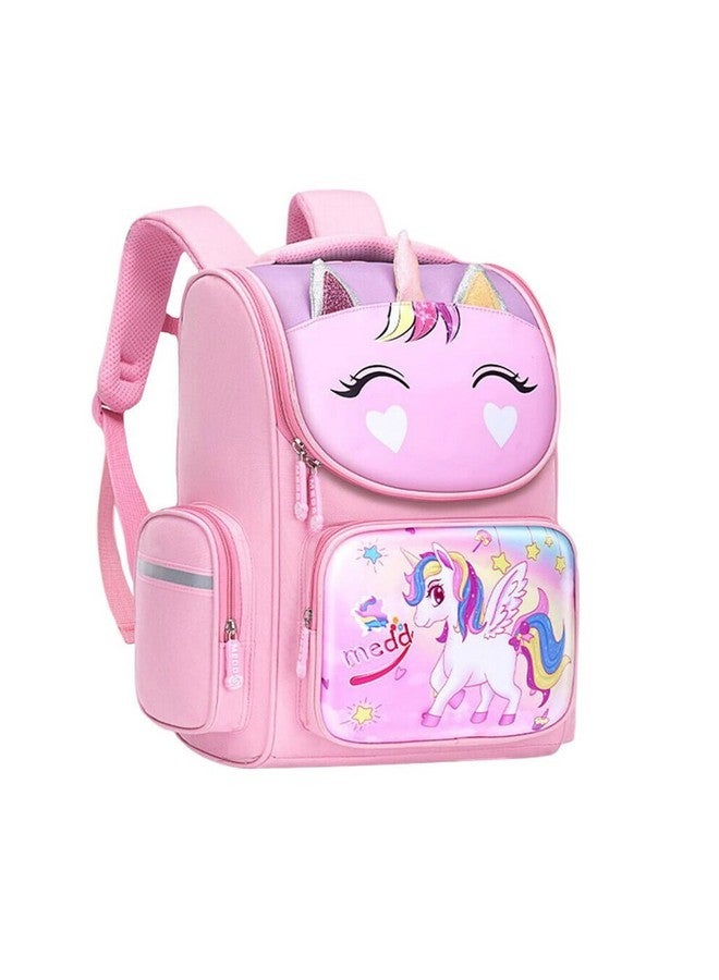 PALAY¬Æ School Backpack for Girls, Kids Unicorn Bag for Girls Stylish Durable Burden Relief Waterproof Backpack for School Girls Kids Bag for Birthday Gift Girl Unicorn Backpack (06 To 12 Years) - Pink - Image 1