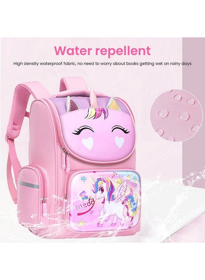 PALAY¬Æ School Backpack for Girls, Kids Unicorn Bag for Girls Stylish Durable Burden Relief Waterproof Backpack for School Girls Kids Bag for Birthday Gift Girl Unicorn Backpack (06 To 12 Years) - Pink - Image 3