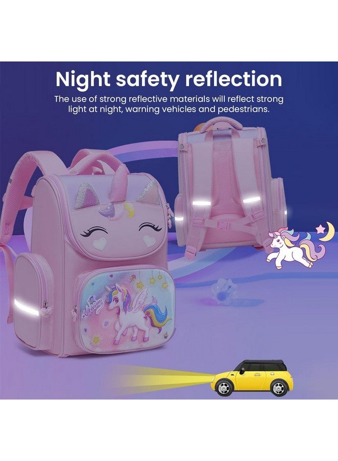 PALAY¬Æ School Backpack for Girls, Kids Unicorn Bag for Girls Stylish Durable Burden Relief Waterproof Backpack for School Girls Kids Bag for Birthday Gift Girl Unicorn Backpack (06 To 12 Years) - Pink - Image 5