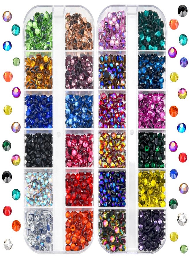 blinginbox Bedazzler Kit Rhinestones 0.15inches SS16(3.8-4mm) 24 Colorful Nail Art Rhinestones Flatback Crystal Gems 2 Boxes for Colthes Wallet Camera Phone Doll Toy DIY Nail Art Decoration - Image 1