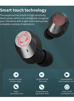 Generic M23 Little Devil Wireless Bluetooth Headset Sports Waterproof TWS In-Ear Touch Binaural 5.1 Black wireless earbuds true wireless compatible apple Suitable for Android and other systems bluetooth 5 tru  - Image 4