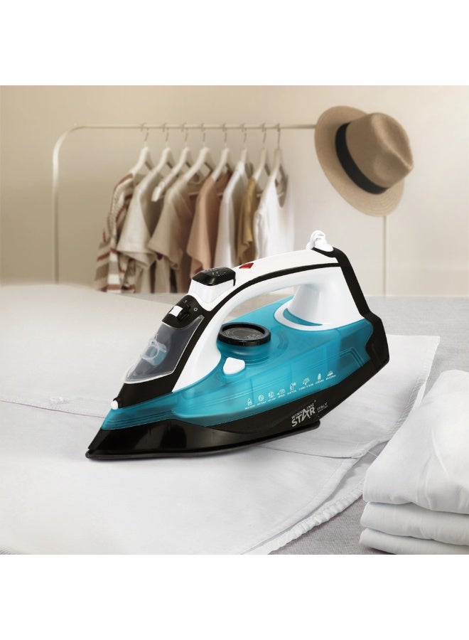 ويننج ستار مكواة بخار احترافية للملابس ST-428 | قدرة 2000–2300 واط، قاعدة سيراميك، تحكم قابل للتعديل في البخار، مضادة للتسرب وبخار عمودي - Image 3