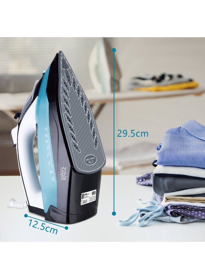 ويننج ستار مكواة بخار احترافية للملابس ST-428 | قدرة 2000–2300 واط، قاعدة سيراميك، تحكم قابل للتعديل في البخار، مضادة للتسرب وبخار عمودي - Image 5