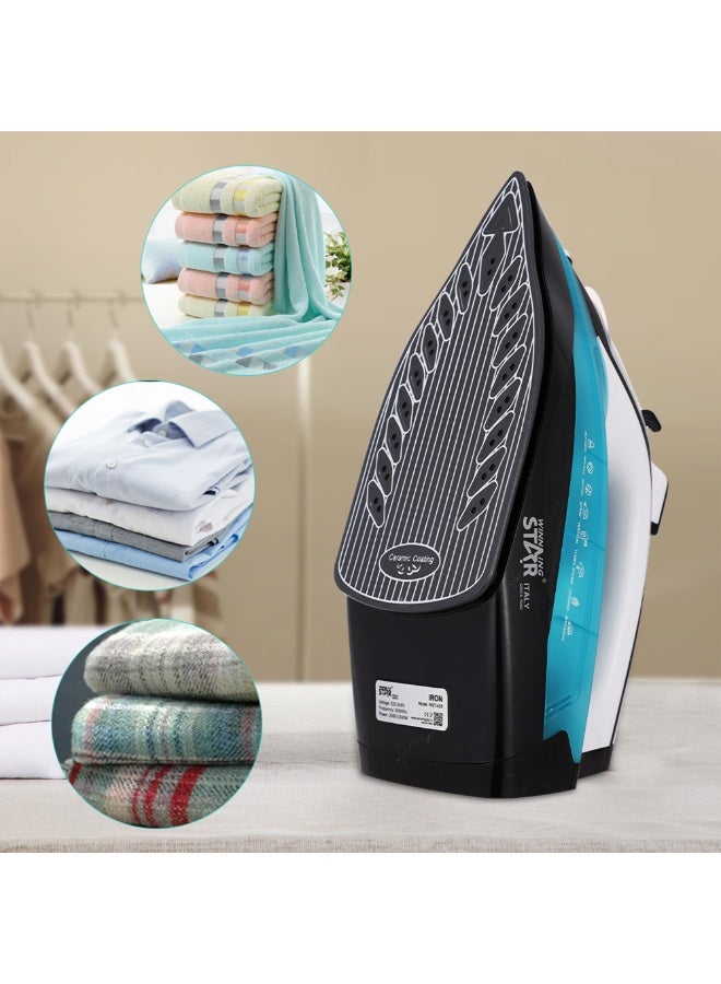 ويننج ستار مكواة بخار احترافية للملابس ST-428 | قدرة 2000–2300 واط، قاعدة سيراميك، تحكم قابل للتعديل في البخار، مضادة للتسرب وبخار عمودي - Image 2