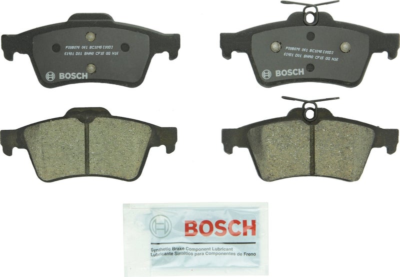 BOSCH BC1095 QuietCast Premium Ceramic Disc Brake Pad Set - Compatible with Select Ford Focus; Jaguar XF, XJ; Mazda 3, 5; Pontiac Solstice; Saturn Sky; Volvo C30, C70, S40, V50 + More; REAR