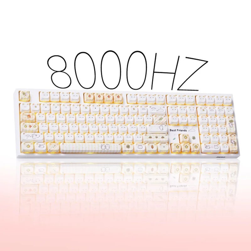 Akko 5108 V5 Shiny Kitten Mechanical Keyboard, MAO Profile, 108 Keys Full Size, Flex-Cut, Hot-Swap, 8K Rgb, Tri-Mode - Image 3