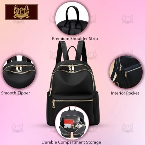CLASSIC SMUGGLER Backpack Bags for Women/Girls Stylish Shoulder Handbag Office Travel College Daily-Use Convertible 13 Inch Laptop Backpacks Corporate (Black) - Image 3