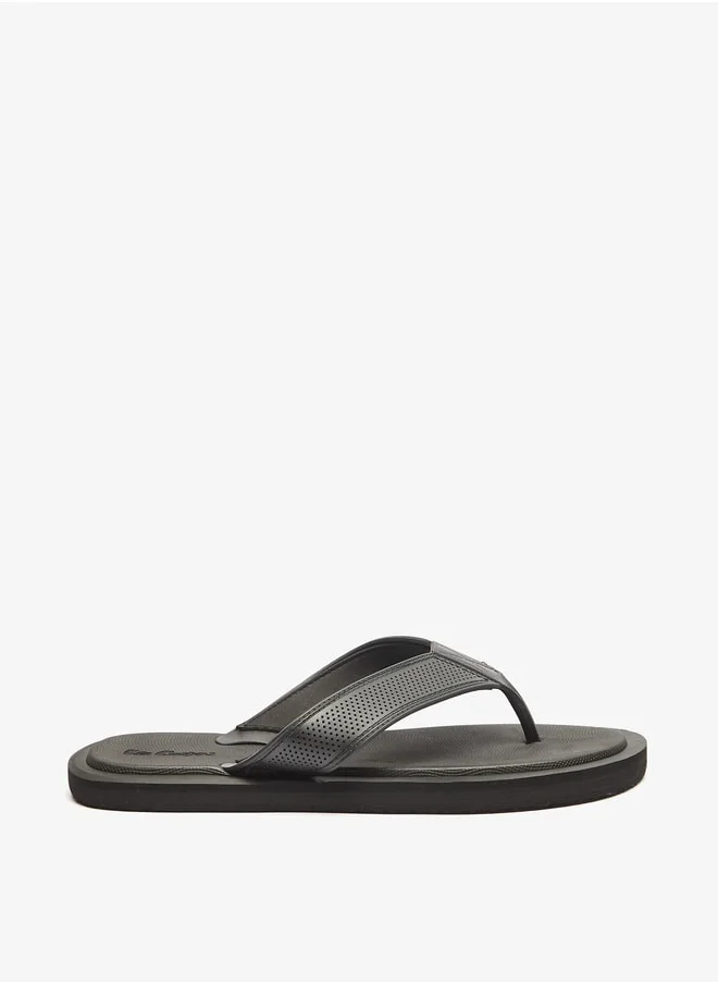 لي كوبر Men's Logo Detail Flip Flops