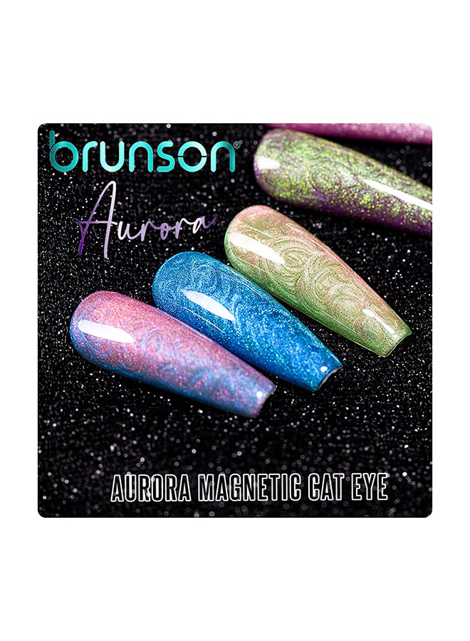 brunson Cat Eye Gel Polish 15ml Aurora Reflective Sparkly Diamond Gel Effect Magnetic French Manicure Pedicure Gel Nail Polish Salon Quality Chip Resistant Gel Nail Extensions UV Gel Nail Paint for Nail Art - Image 3