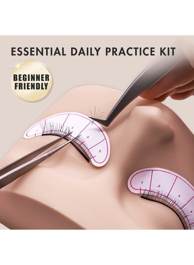Embagol Lash Extension Practice Kit, Eyelash Extension Training Kit For Beginners, Professional Eyelash Mannequin Head Set With Practice Lashes Lash Supplies - Image 2