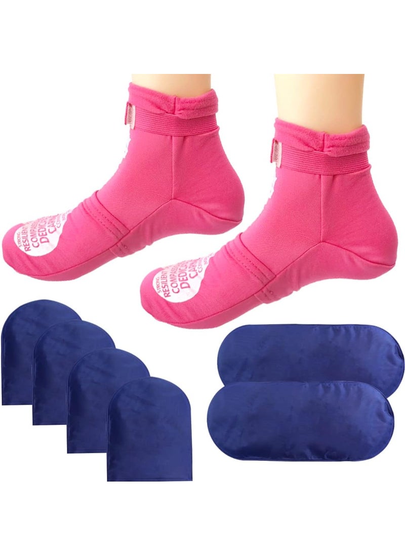 coldchill Reusable Cold Therapy Socks, Gel Ice Pack for Feet Heels Injuries Swelling, Hot and Cold Therapy Socks for Plantar Fasciitis Neuropathy Chemotherapy Pain Relief for Foot Ankle (Pink) 