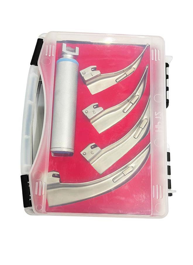 BIONEX Laryngoscope Intubation Kit with 4 Curved Blades 1 Handle Stainless Steel + Carrying Case  - Image 5