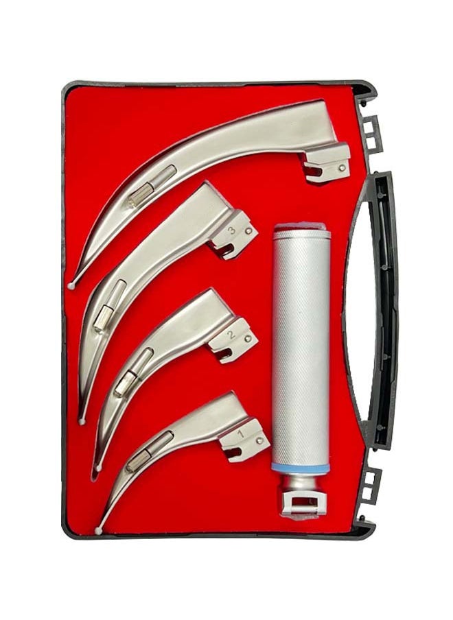 BIONEX Laryngoscope Intubation Kit with 4 Curved Blades 1 Handle Stainless Steel + Carrying Case  - Image 3