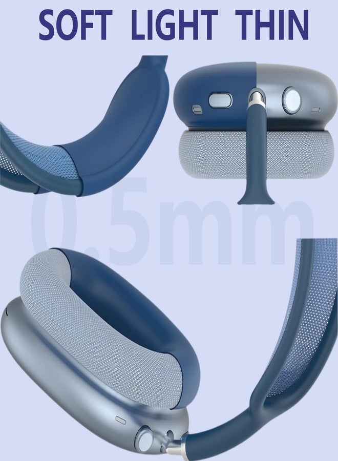 واقي سيليكون من أبل لسماعات AirPods Max - غطاء حماية 3 في 1 مع وسادة أذن، وأكواب أذن، وحماية لعصابة الرأس (أزرق) - Image 3