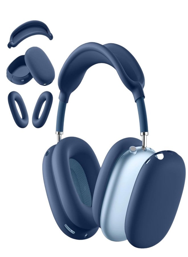 واقي سيليكون من أبل لسماعات AirPods Max - غطاء حماية 3 في 1 مع وسادة أذن، وأكواب أذن، وحماية لعصابة الرأس (أزرق) - Image 1