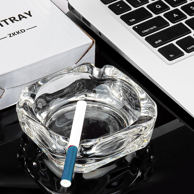 ZKKD Glass Ashtray, Home Ashtrays, Cool Ashtrays Cute Ashtray Square Transparent - Image 4