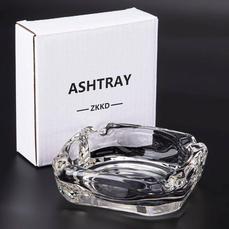 ZKKD Glass Ashtray, Home Ashtrays, Cool Ashtrays Cute Ashtray Square Transparent - Image 2