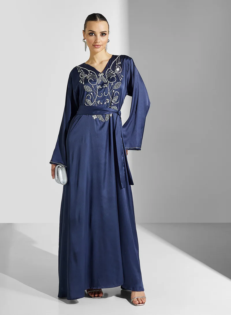 hayas closet Embellished Jalabiya with Belt