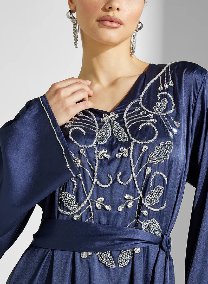 hayas closet Embellished Jalabiya with Belt