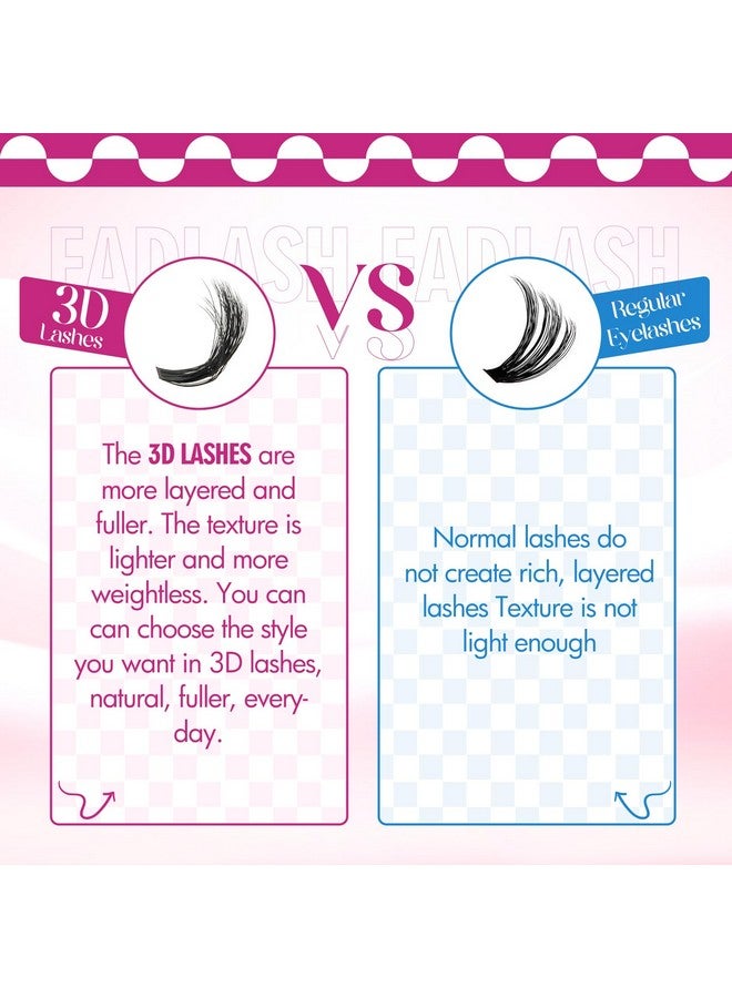 FADLASH Lash Clusters 100D Fluffy Eyelash Clusters 12-18mm Individual Lashes Cluster Eyelash Extensions 3D Effect Wispy Thick Lash Extension Clusters (100D-0.07-D, 12-18mm) - Image 5