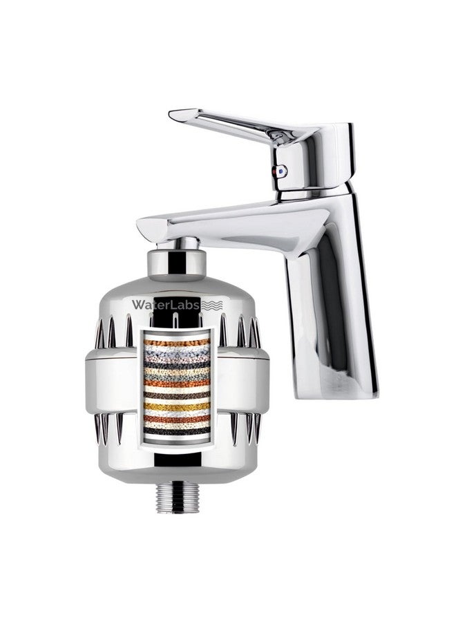 WaterLabs HL-2 Shower and Tap Filter for Hard Water, Advanced 15-Stage Filtration, Reduces Impurities for Healthier Skin and Hair, Water Softener for Bathroom, Sleek Silver Finish - Image 1