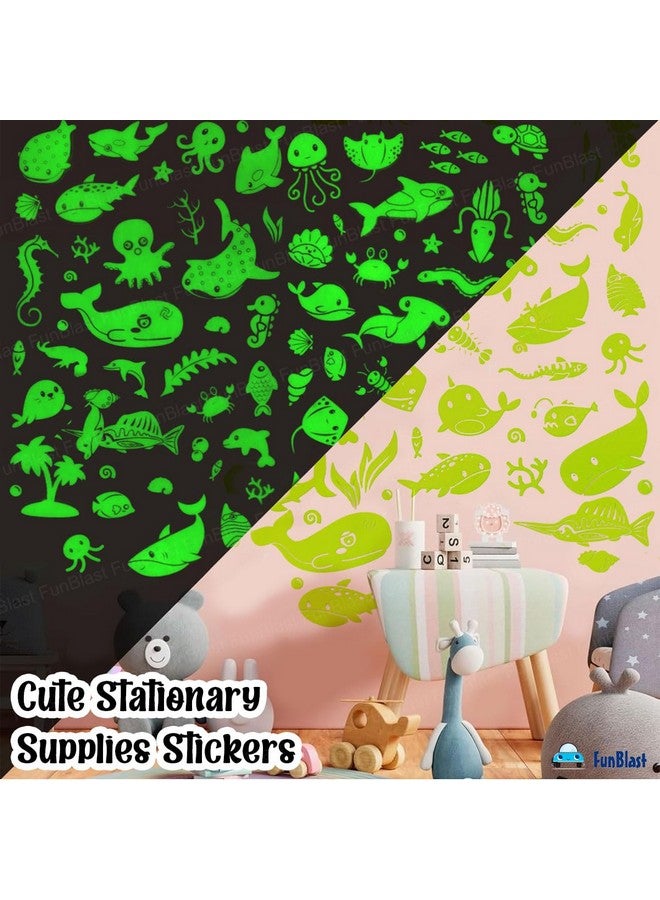 فنبلاست مجموعة ملصقات FunBlast المائية - مجموعة من قطعتين من الملصقات المضيئة في الظلام للأطفال، ملصقات ثلاثية الأبعاد للبنات، ملصقات جمالية، ملصقات لطيفة، ملصقات ذاتية اللصق للأعمال اليدوية اليومية - Image 2