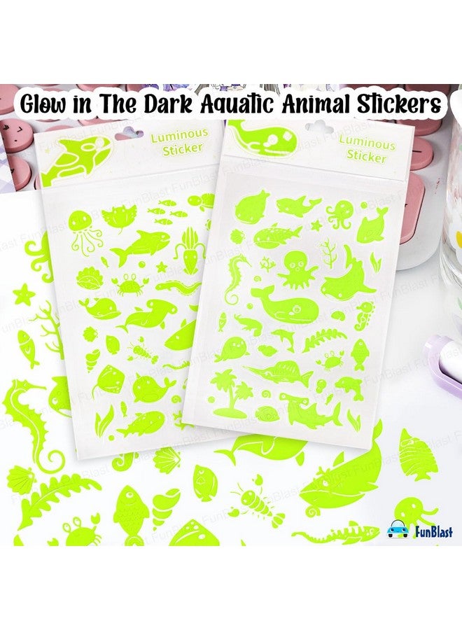 فنبلاست مجموعة ملصقات FunBlast المائية - مجموعة من قطعتين من الملصقات المضيئة في الظلام للأطفال، ملصقات ثلاثية الأبعاد للبنات، ملصقات جمالية، ملصقات لطيفة، ملصقات ذاتية اللصق للأعمال اليدوية اليومية - Image 4