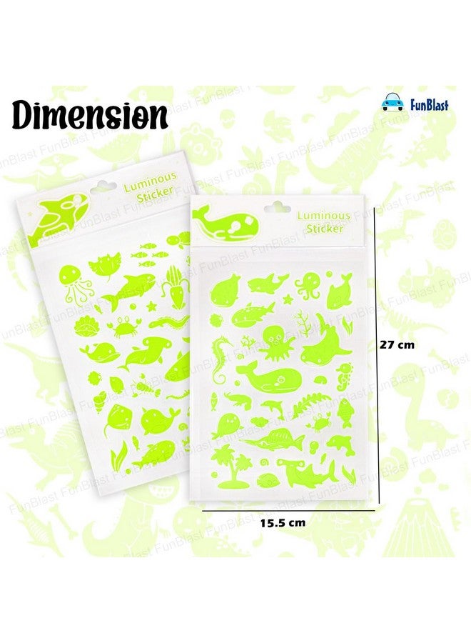 فنبلاست مجموعة ملصقات FunBlast المائية - مجموعة من قطعتين من الملصقات المضيئة في الظلام للأطفال، ملصقات ثلاثية الأبعاد للبنات، ملصقات جمالية، ملصقات لطيفة، ملصقات ذاتية اللصق للأعمال اليدوية اليومية - Image 3