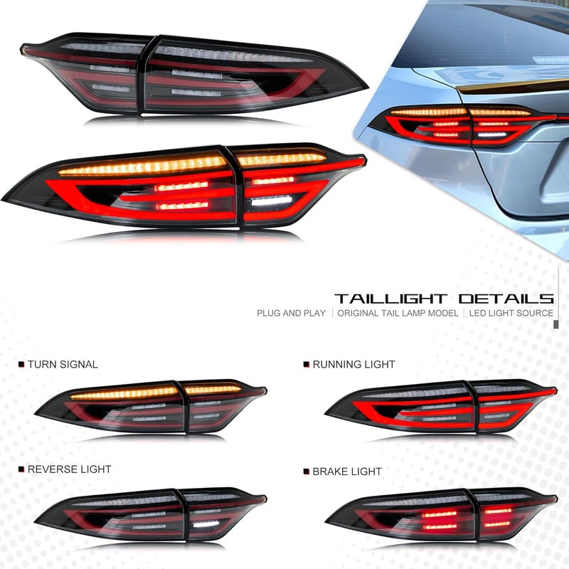 inginuity time LED Tail Lights & Center Lamp for Toyota Corolla 2020-2024 E210 12th Gen Sedan - Image 2