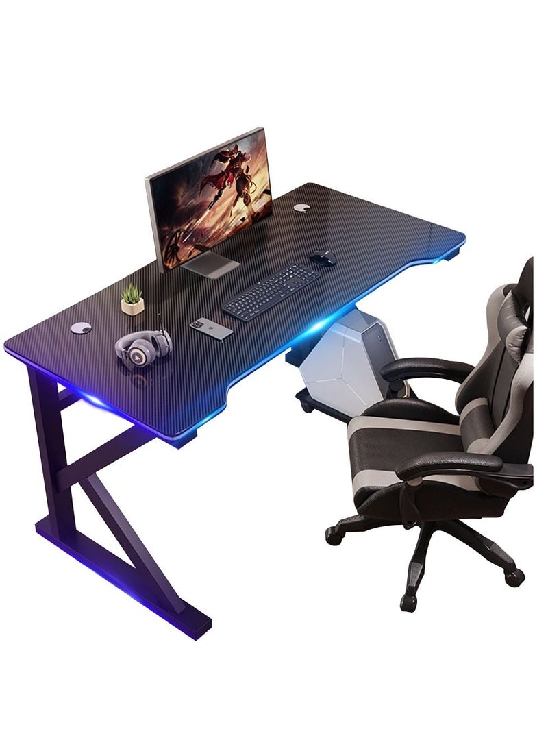 Arabest Ergonomic Gaming Desk 39 Inch,PC Gaming Table, K Shaped Gaming Computer Desk, Carbon Fiber Home Office Gamer Desk Black  - Image 1