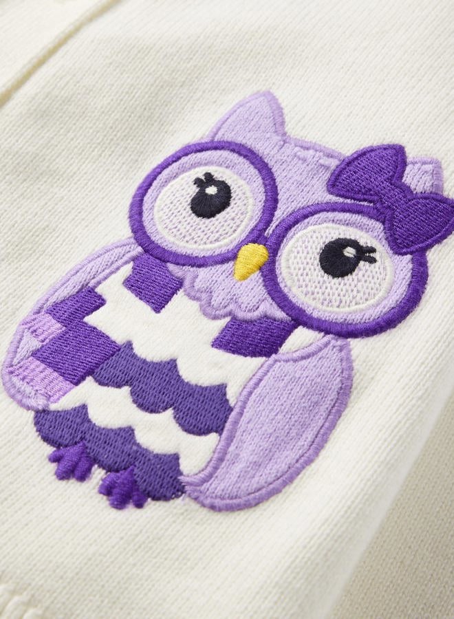 GYMBOREE ,and Toddler Long Sleeve Cardigan Sweaters, Purple Owls, 7 - Image 2