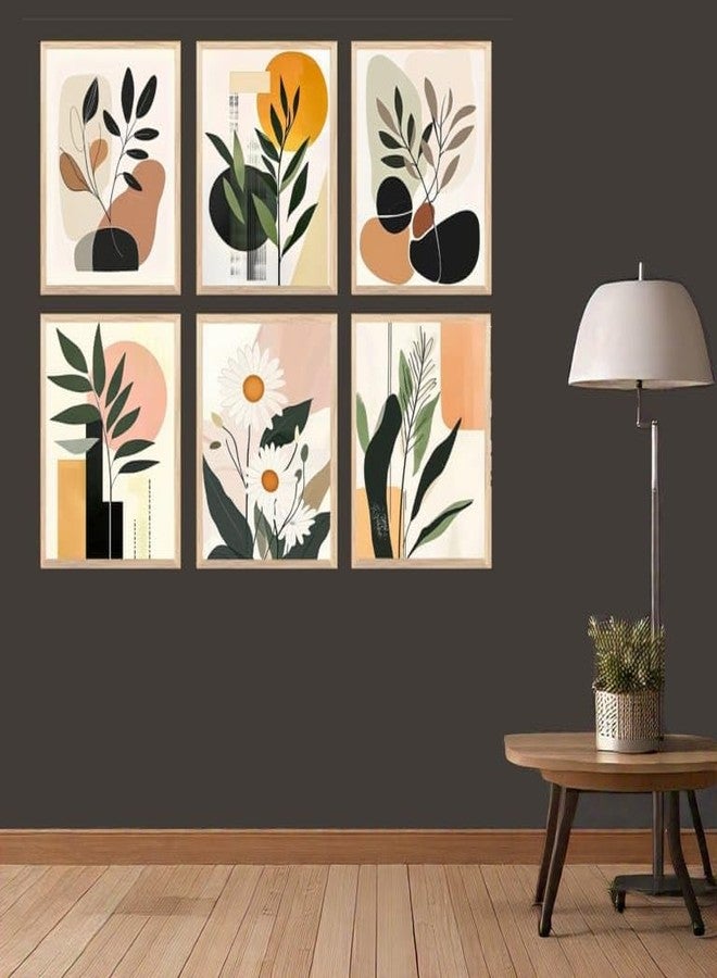 ARAkri Modern Botanical Wall Art Prints, Set of 6, Abstract Minimalist Floral Designs, Wall Photo Frames set, Living Room Decor, Wall Decor for Home Office (Art 1, 10 x 13 inch) - Image 4