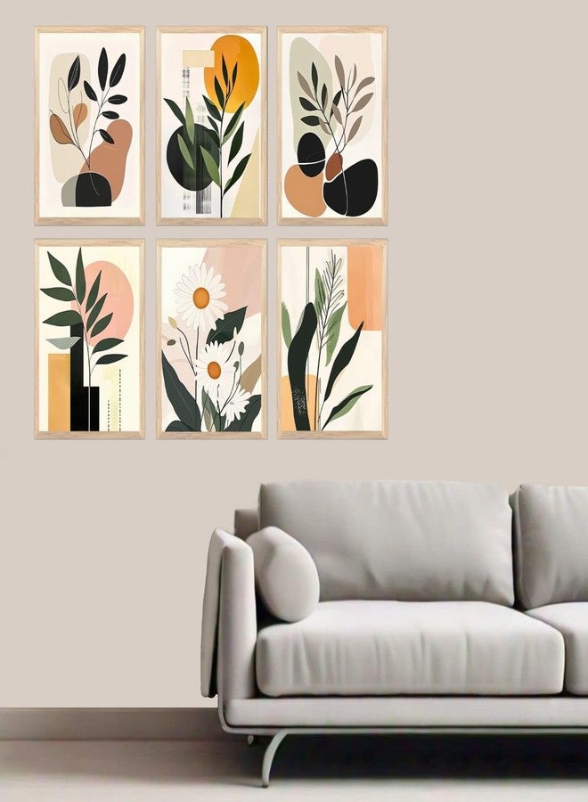 ARAkri Modern Botanical Wall Art Prints, Set of 6, Abstract Minimalist Floral Designs, Wall Photo Frames set, Living Room Decor, Wall Decor for Home Office (Art 1, 10 x 13 inch) - Image 3