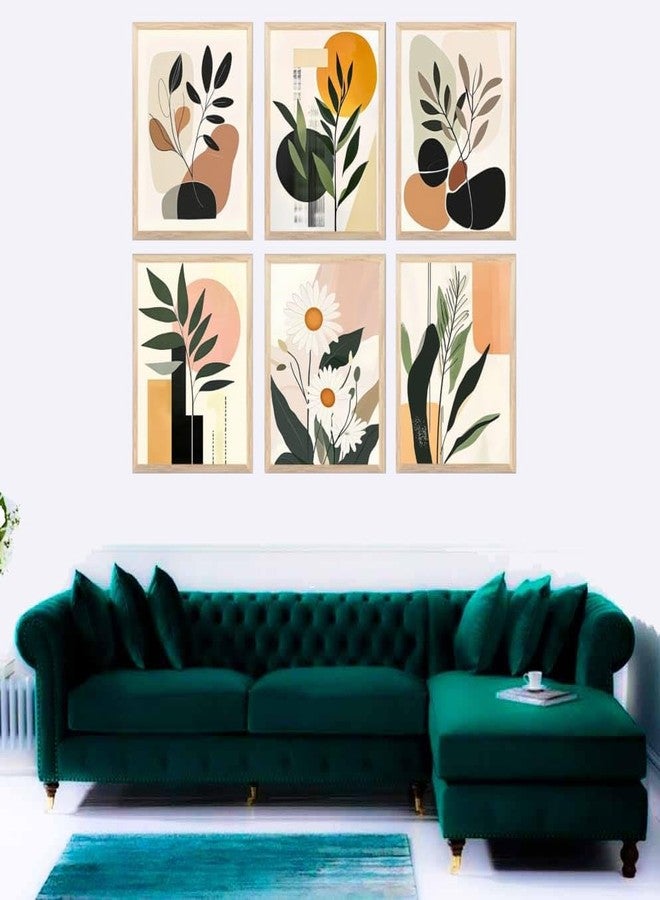 ARAkri Modern Botanical Wall Art Prints, Set of 6, Abstract Minimalist Floral Designs, Wall Photo Frames set, Living Room Decor, Wall Decor for Home Office (Art 1, 10 x 13 inch) - Image 2