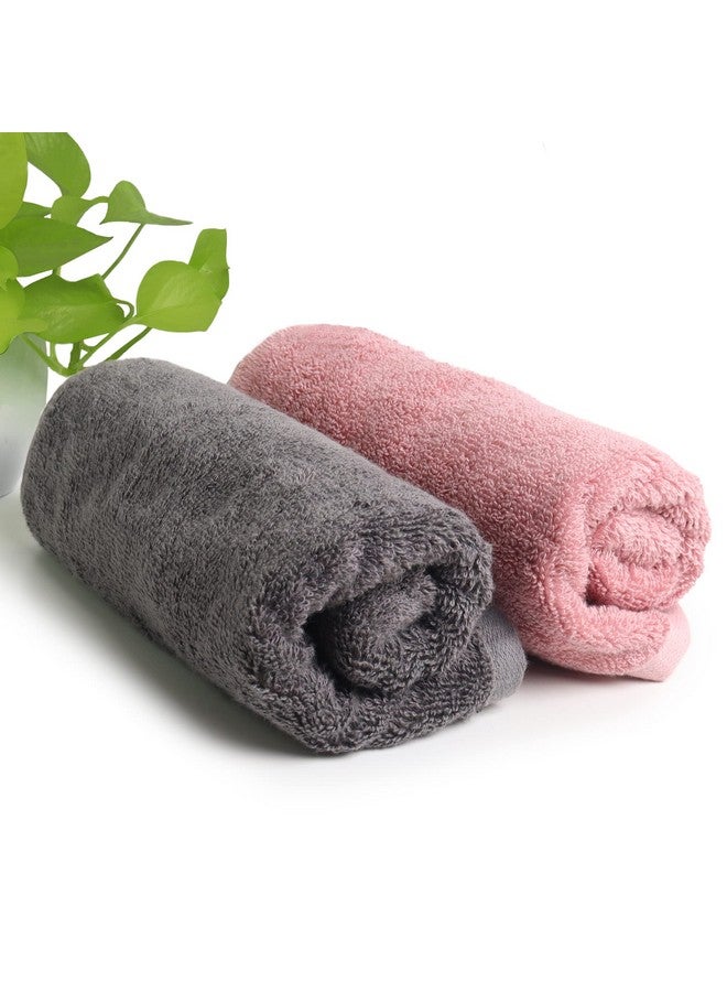 HEELIUM Bamboo Hand Towel | Ultra Absorbent & Anti-Bacterial | 3X Softer Than Cotton Towels | 65 X 40 cm - 600 GSM | Pack of 2 - Peach, Grey - Image 1