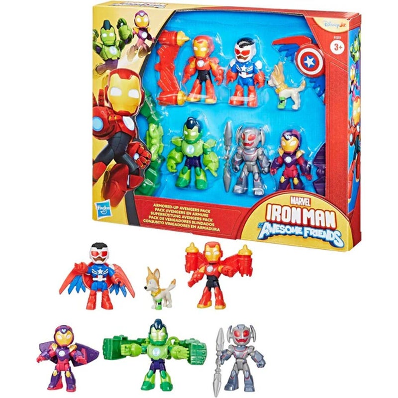 Marvel Iron Man And His Awesome Friends Armored-Up Avengers Action Figure Set (7.6 cm, Pack of 6) - Image 2