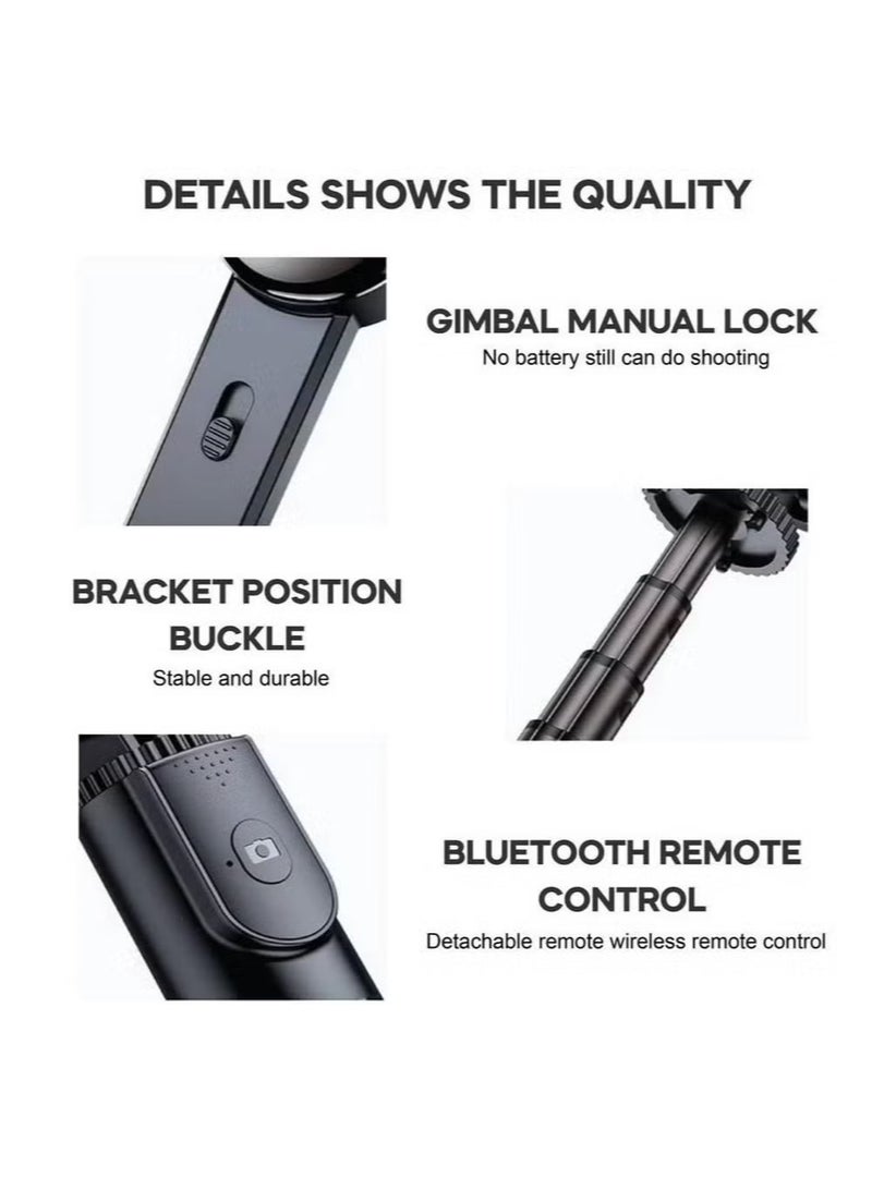 TIGER Gimbal-P66 Gimbal Stabilizer Stand Selfie Stick – 3-Axis Motorized Stabilization, Adjustable Tripod, Bluetooth Control, Perfect for Smooth Videos and Photos, Compatible with Smartphones - Image 3