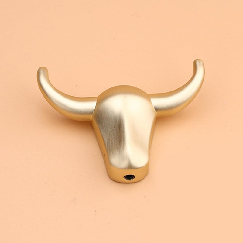 SHERCHPRY Cow Head Coat Hook Metal Wall Mounted Key Rack Towel and Bag Hanger for Entryway and Bathroom with Brushed Gold Finish - Image 4
