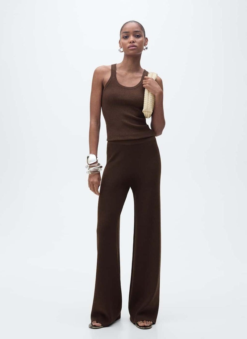 MANGO - Casual Ribbed Knit Top - Image 1