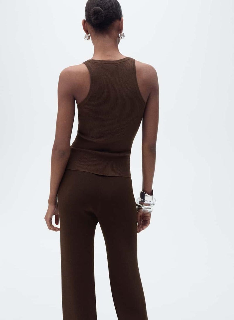 MANGO - Casual Ribbed Knit Top - Image 1