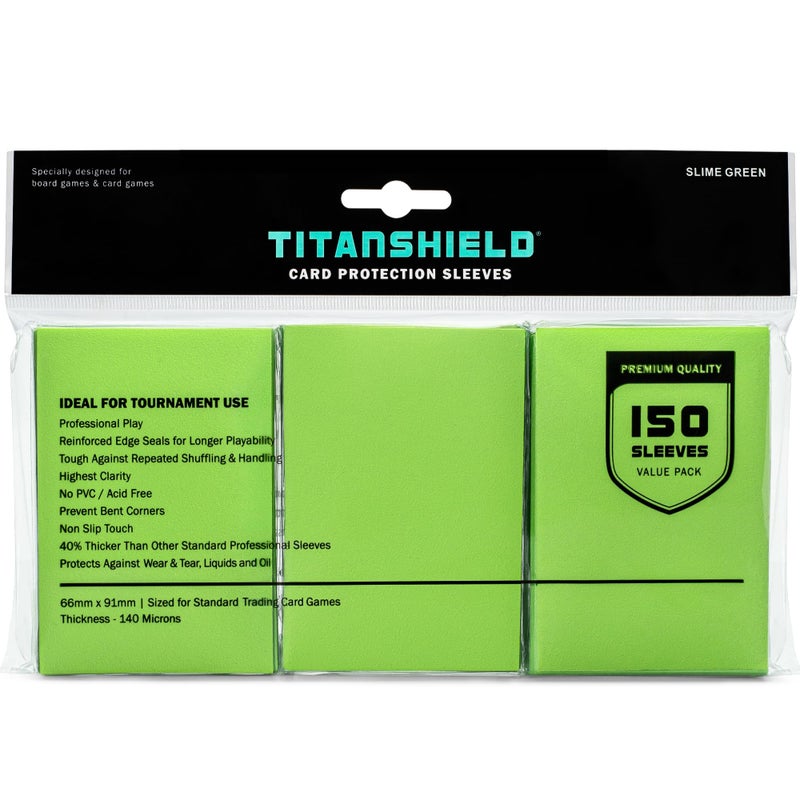 TitanShield Premium Card Sleeves Compatible with Pokemon One Piece Lorcana Flesh Blood Magic The Gathering MTG 150 Sleeves Standard 1 Slime Green Standard 66x91mm - Image 2