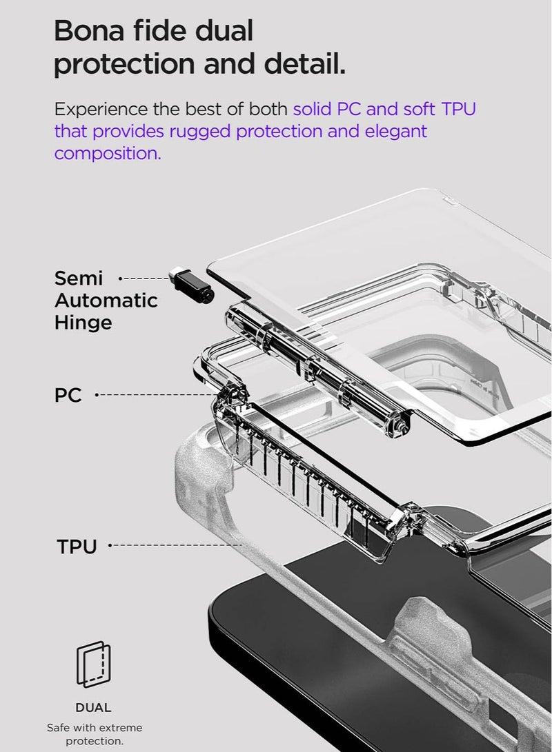 VRS Design Neo Flip iPhone 14 Pro MAX Case Cover Wallet with Semi Automatic Snap Door Credit Card Holder Slot [2 Cards] - White Crystal  - Image 5