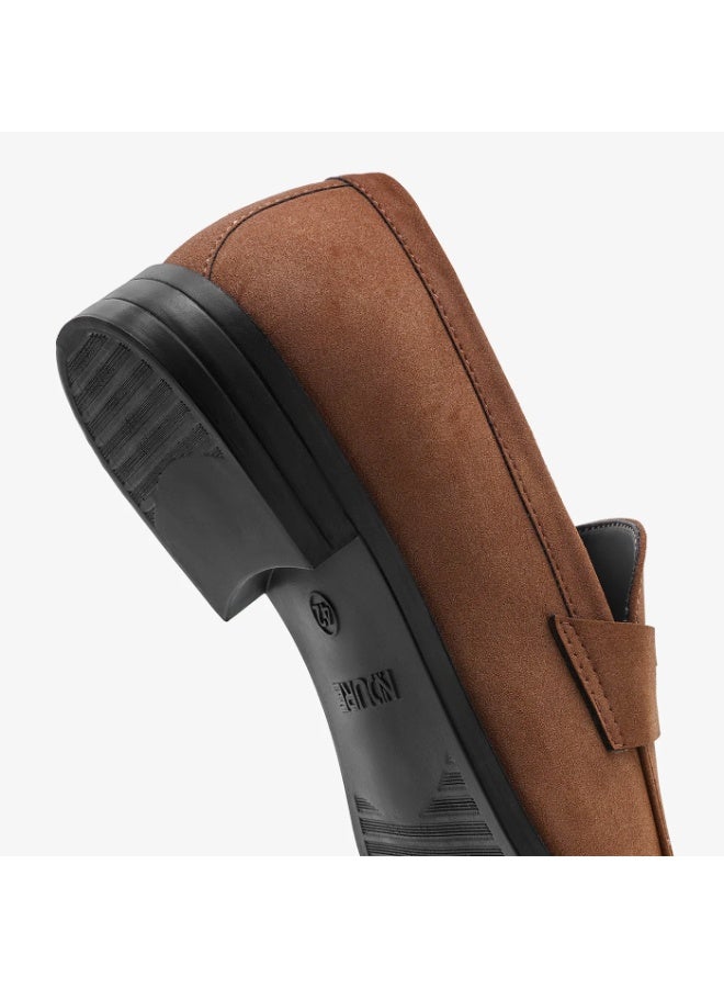 نديور أحذية NDURE الرجالية من نوع بيني لوفر، من الجلد المدبوغ، أحذية رسمية سهلة الارتداء بنعل أسود - Image 4