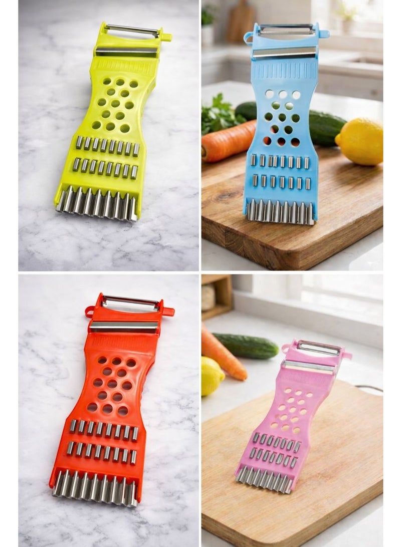 طقم مقشرات خضار وفاكهة متعددة الاستخدامات 4×1 – باكيت 4 قطع ألوان مختلفة – شفرات ستانلس ستيل - Image 2