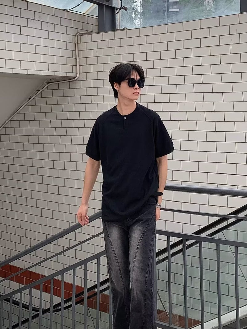 New Short-sleeved T-shirt Men's Summer Korean-style Trendy Simple Half-sleeved Top Hong Kong-style Loose Casual Trendy Brand T-shirt - Image 3
