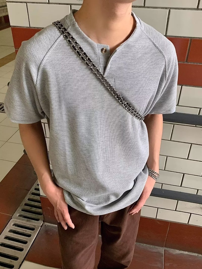 New Short-sleeved T-shirt Men's Summer Korean-style Trendy Simple Half-sleeved Top Hong Kong-style Loose Casual Trendy Brand T-shirt - Image 2