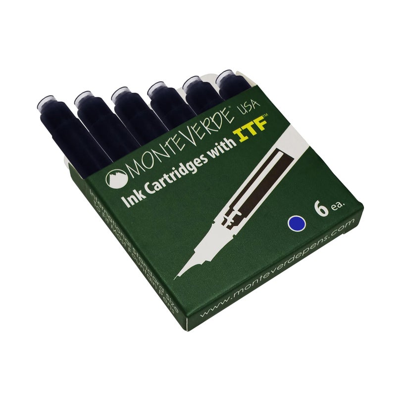 Monteverde Standard Fountain Pen Ink Cartridges, Blue (G306BU) - Image 1