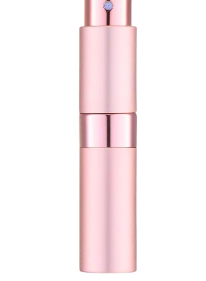 زجاجة عطر صغيرة فاخرة قابلة لاعادة الملء سعة 10 مل - بخاخ بخاخ مناسب للسفر للعطور، حاوية مستحضرات التجميل بمضخة دائرية فارغة (وردي) - Image 1