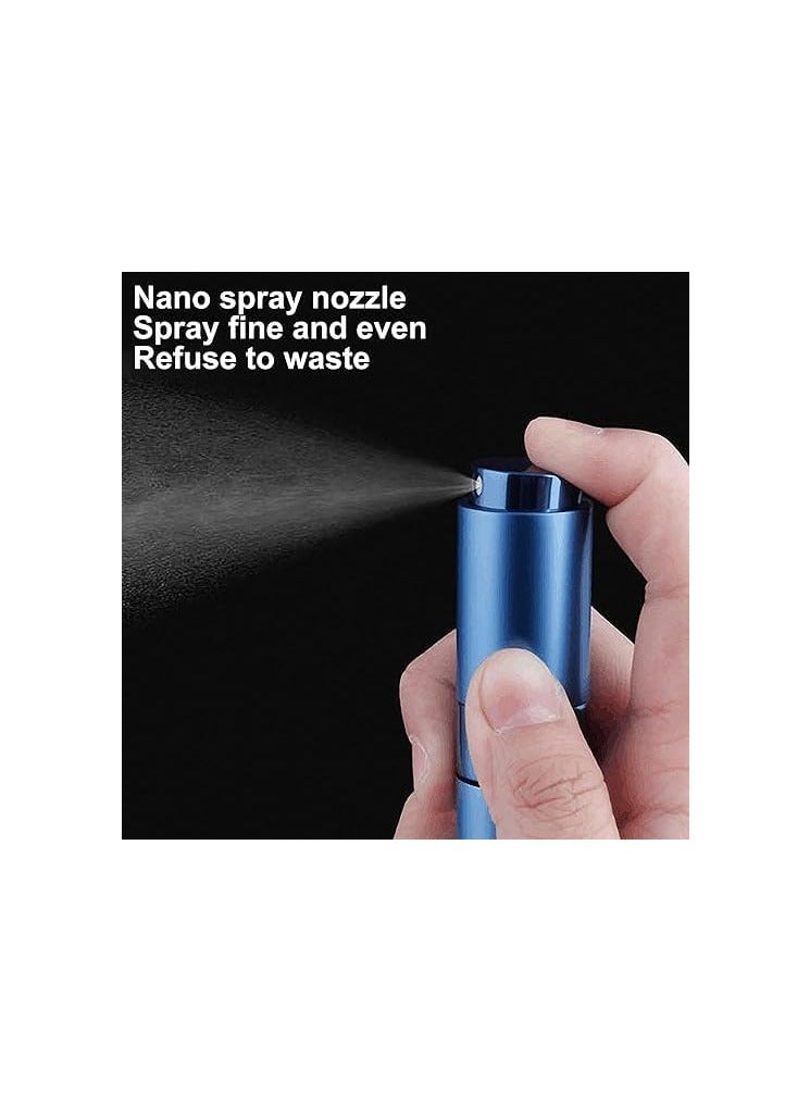 زجاجة عطر صغيرة فاخرة قابلة لاعادة الملء سعة 10 مل - بخاخ بخاخ مناسب للسفر للعطور، حاوية مستحضرات التجميل بمضخة دائرية فارغة (وردي) - Image 2